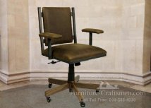 Epworth Desk Chair With Leather Handcrafted From Solid Wood Epworth Desk Chair With Leather